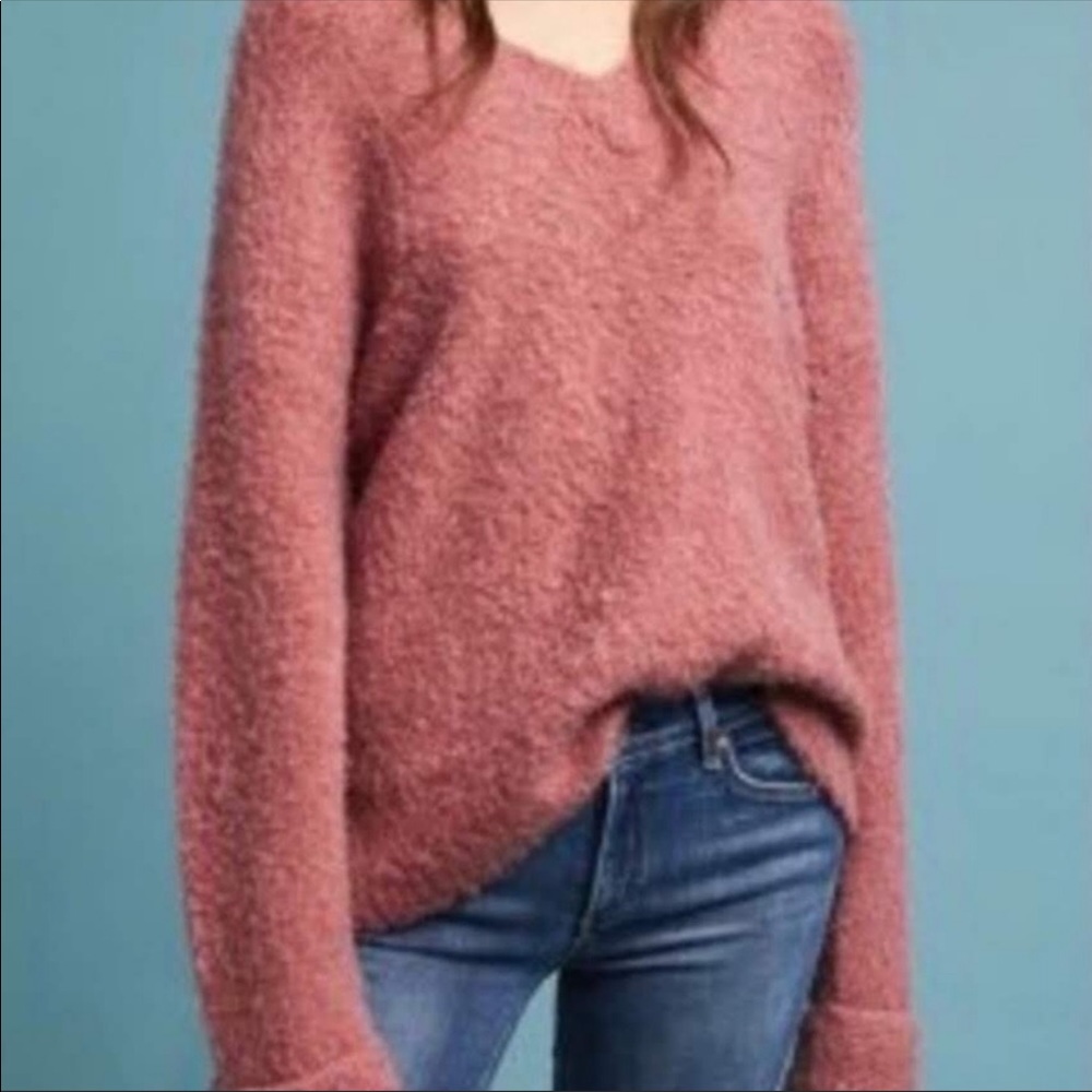 Anthropologie Oversized V-neck Sweater